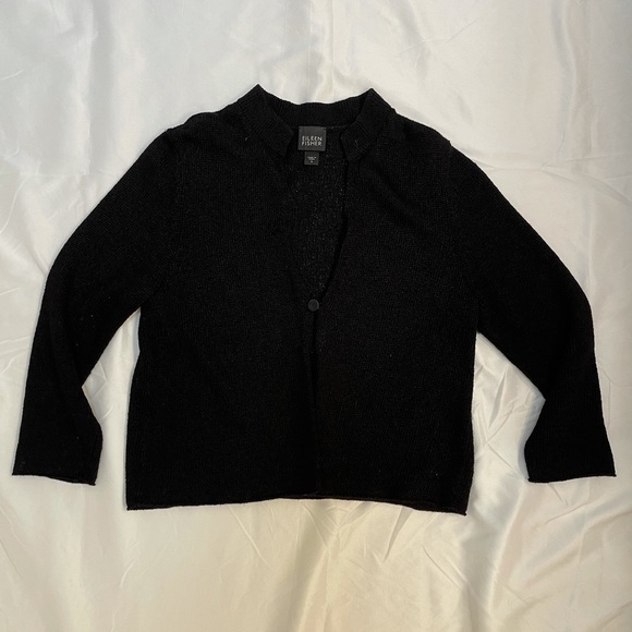 Eileen Fisher Silk Blend Open Front Cardigan Sz S - Picture 6 of 9